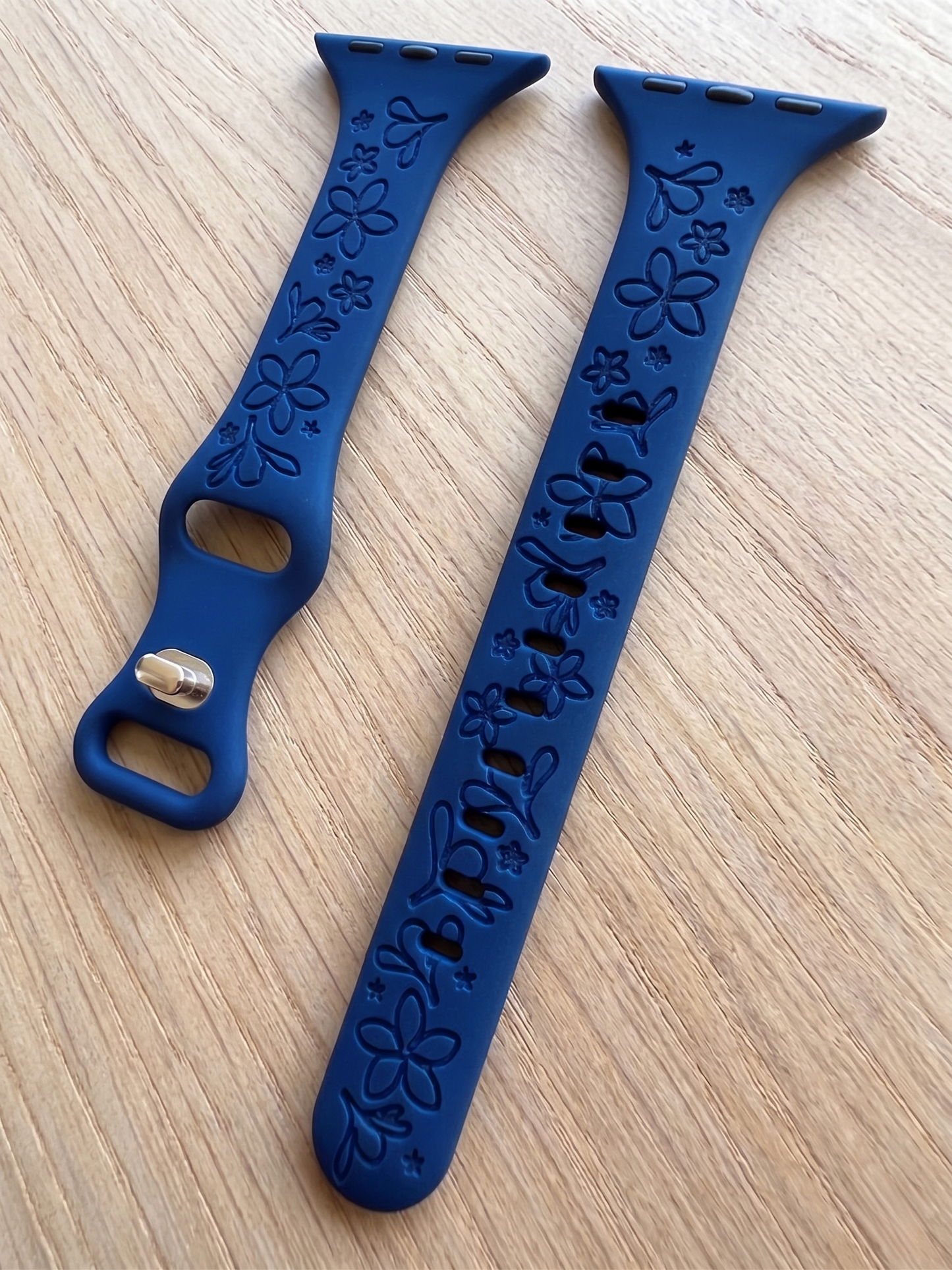 Plumeria Slim Size - Punahou School Collab Engraved Watchband - Apple Watch Compatible
