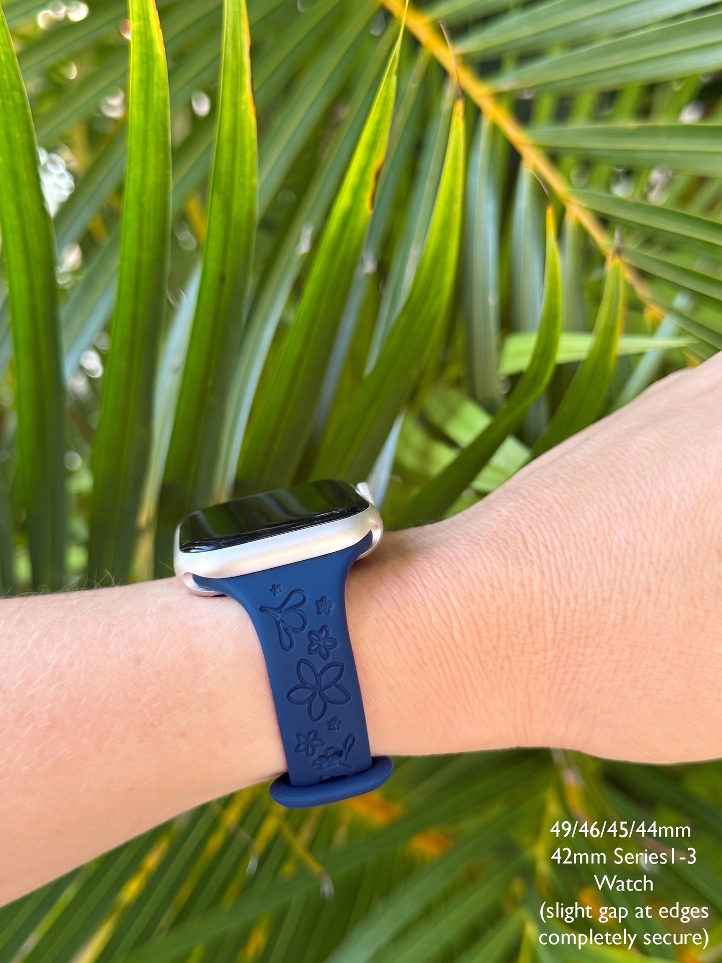 Plumeria Slim Size - Punahou School Collab Engraved Watchband - Apple Watch Compatible