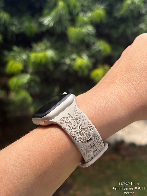 Hala Tree Standard Size Band - Punahou School Collab Engraved Watchband - Apple Watch Compatible