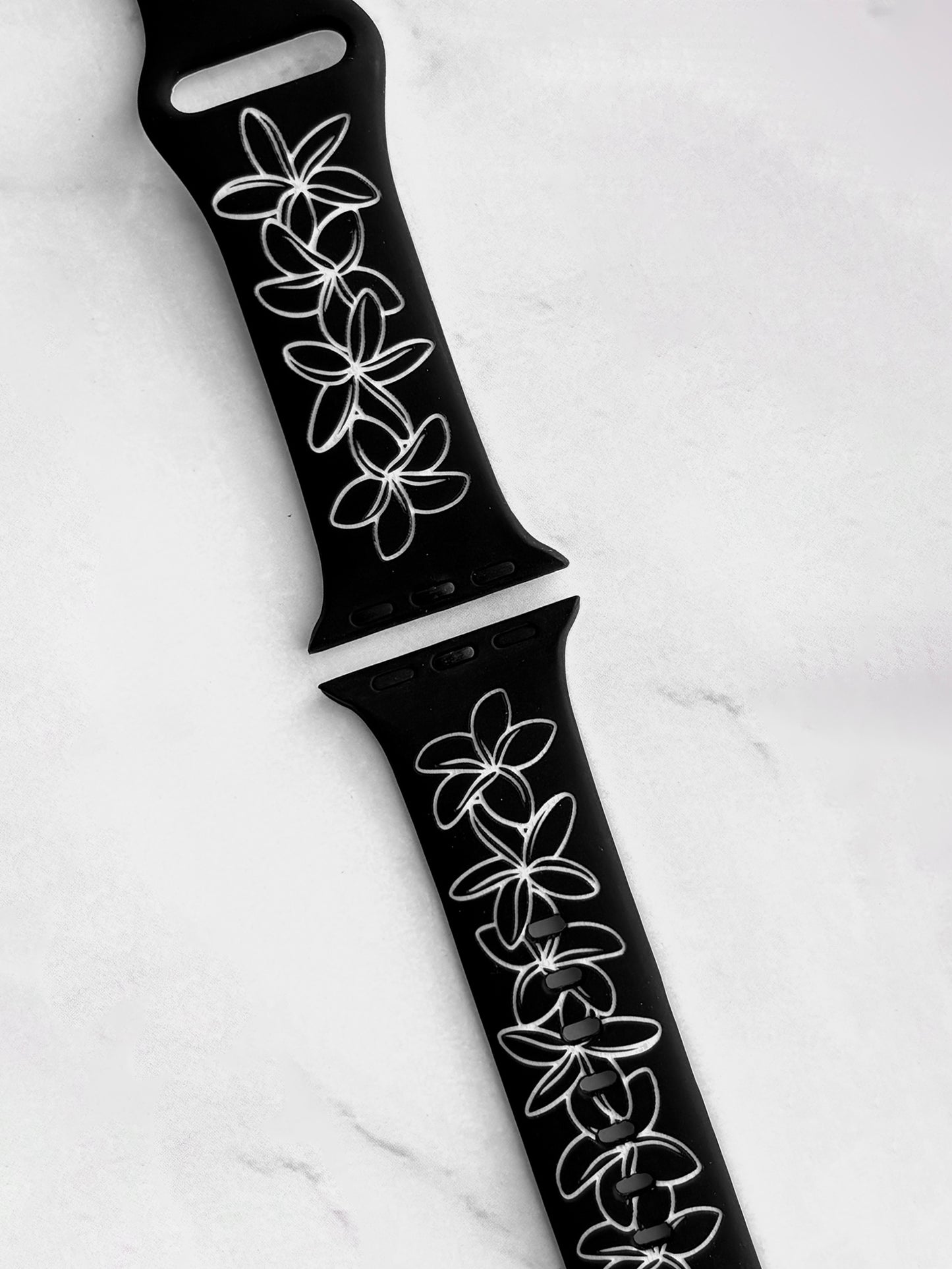 Plumeria Two-Tone Standard Apple Watchband - 38/40/41mm (42mm Series 10 & 11) & 49/46/45/44mm (42mm Series 1-3)