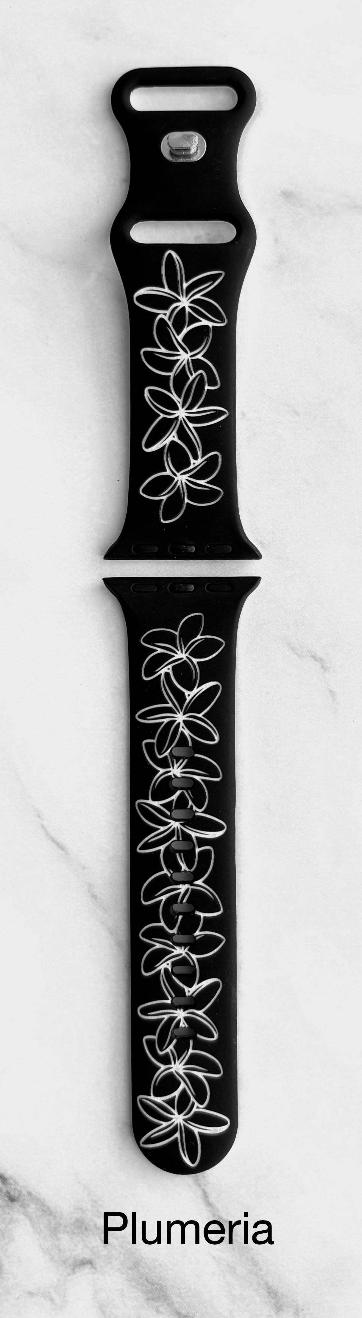 Plumeria Two-Tone Standard Apple Watchband - 38/40/41mm (42mm Series 10 & 11) & 49/46/45/44mm (42mm Series 1-3)