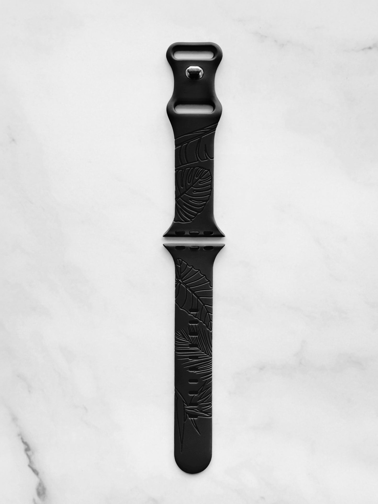 Black Tropical Medley Silicone Watchband Compatible with Apple Watch