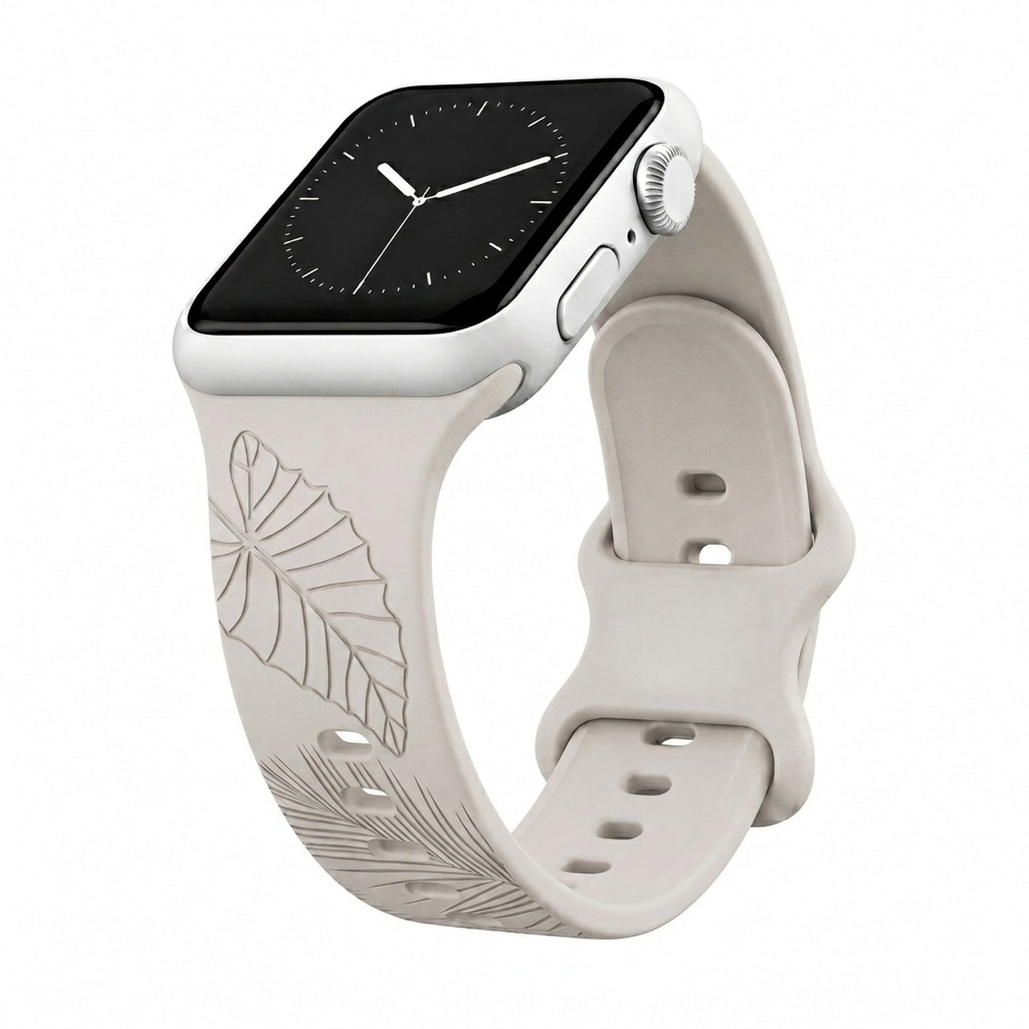 Champagne Tropical Medley Silicone Watchband Compatible with Apple Watch