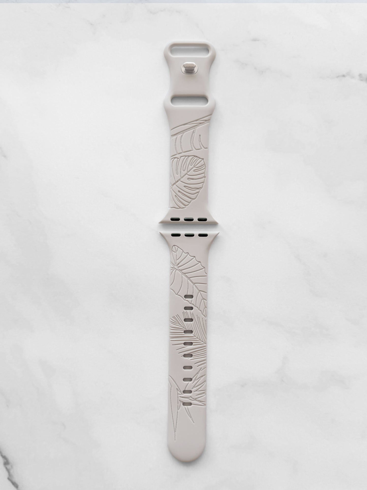 Champagne Tropical Medley Silicone Watchband Compatible with Apple Watch