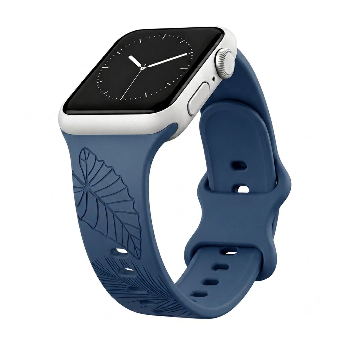 Dusty Denim Tropical Medley Silicone Watchband Compatible with Apple Watch