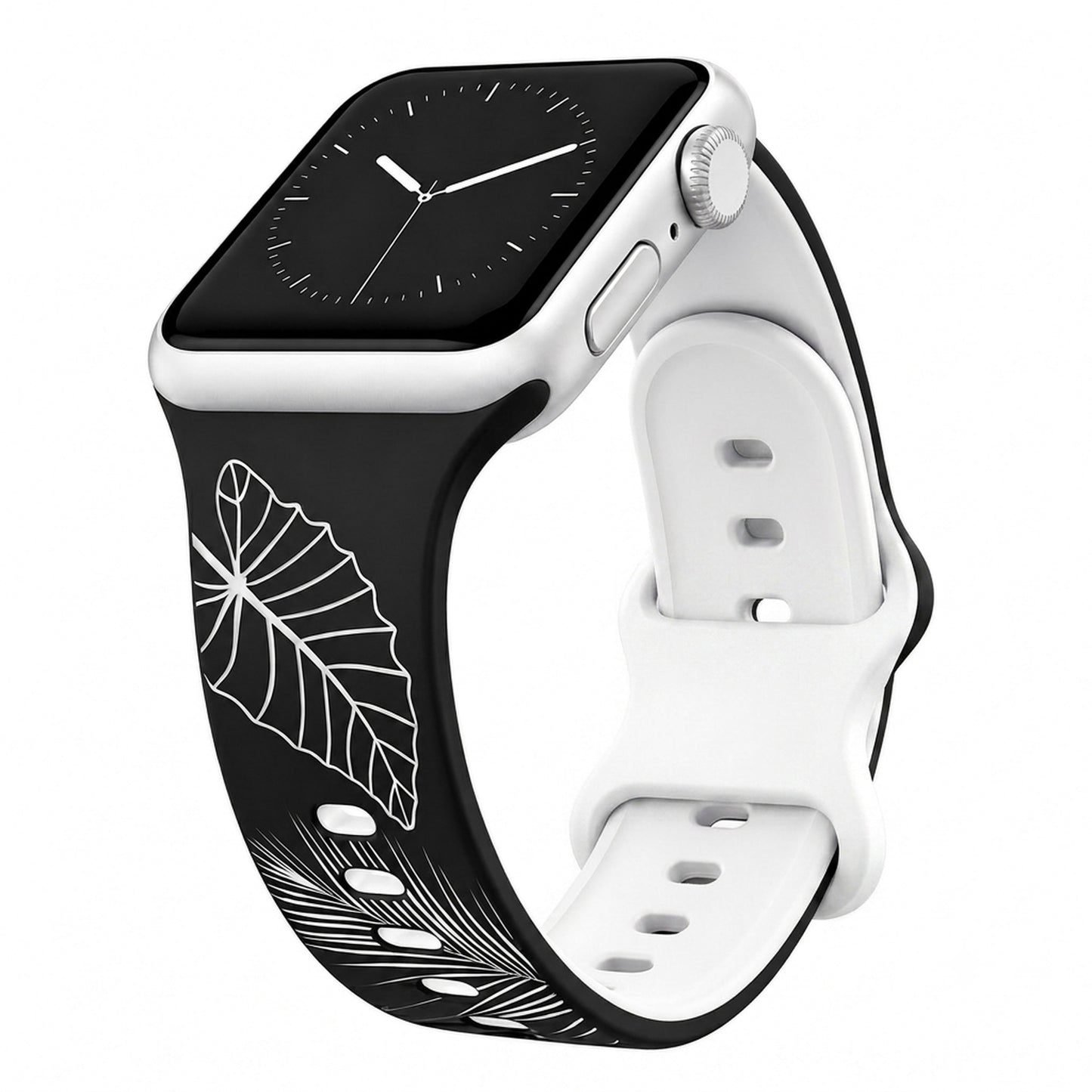 Black to White Tropical Medley Two-Tone Watchband Compatible with Apple Watch 49/46/45/44mm (42mm Series 1-3)
