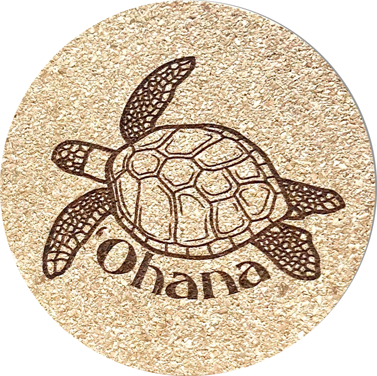 ʻOhana Honu Engraved Cork Coaster | Set of 4 – ENGROOVE shop