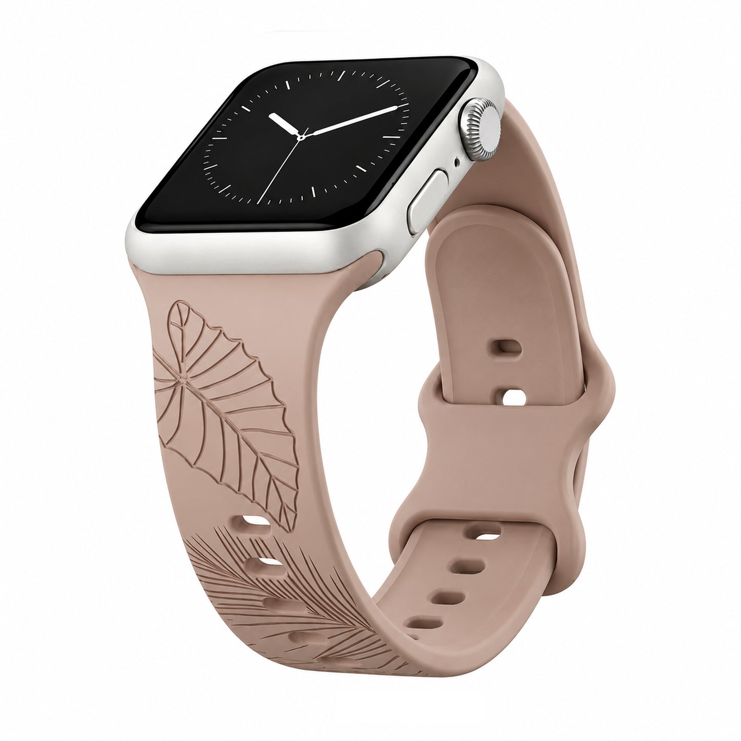 Taupe Tropical Medley Silicone Watchband Compatible with Apple Watch