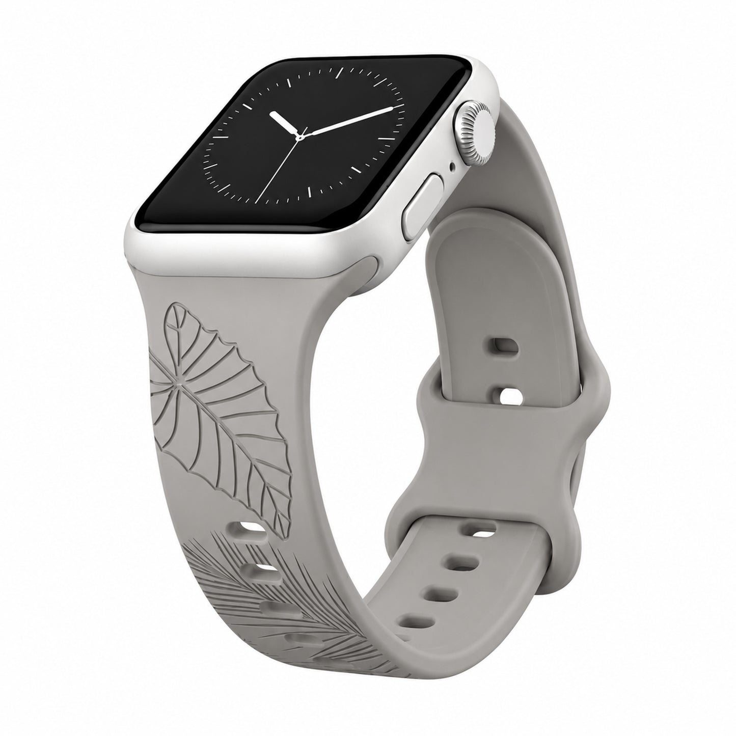 Gray Tropical Medley Silicone Watchband Compatible with Apple Watch
